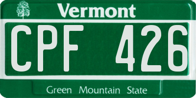 VT license plate CPF426