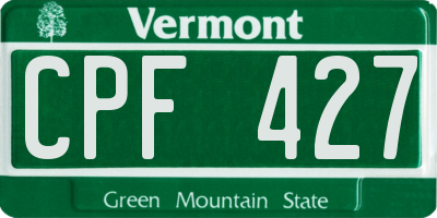 VT license plate CPF427