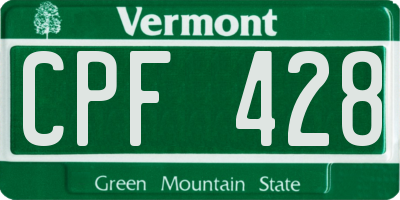 VT license plate CPF428