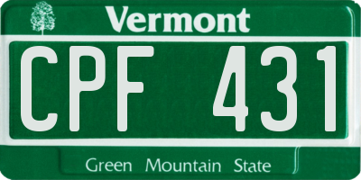 VT license plate CPF431