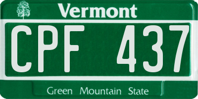 VT license plate CPF437