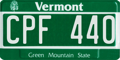 VT license plate CPF440