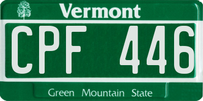 VT license plate CPF446