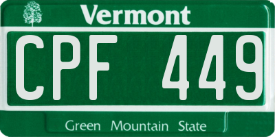 VT license plate CPF449