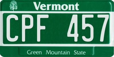 VT license plate CPF457
