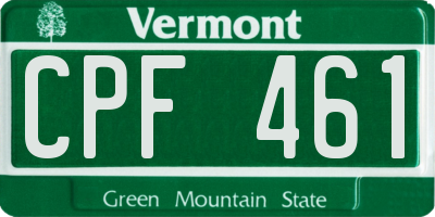 VT license plate CPF461