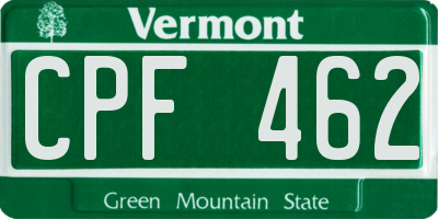 VT license plate CPF462