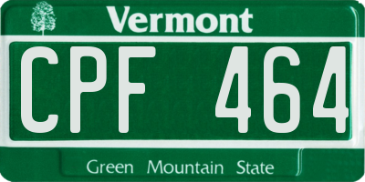 VT license plate CPF464