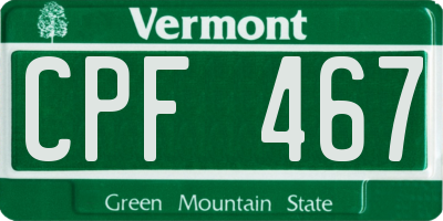 VT license plate CPF467