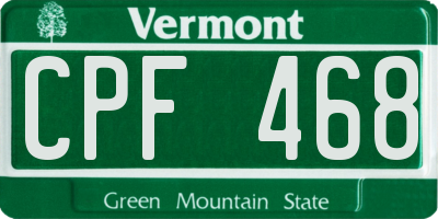 VT license plate CPF468