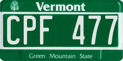 VT license plate CPF477