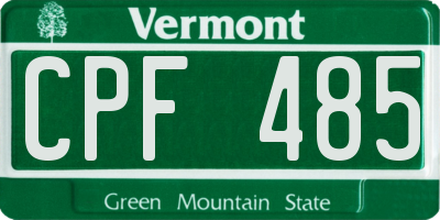 VT license plate CPF485