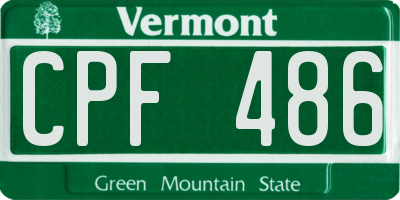 VT license plate CPF486