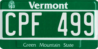 VT license plate CPF499