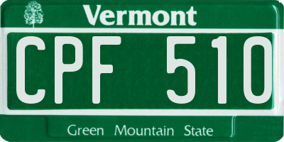 VT license plate CPF510