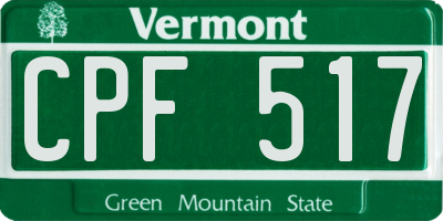 VT license plate CPF517