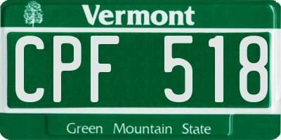VT license plate CPF518