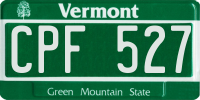 VT license plate CPF527