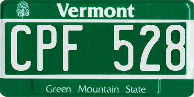 VT license plate CPF528