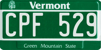 VT license plate CPF529