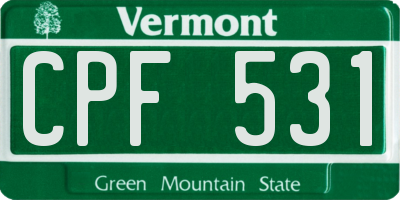 VT license plate CPF531