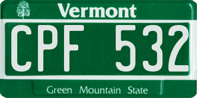 VT license plate CPF532