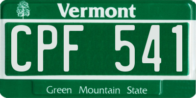 VT license plate CPF541