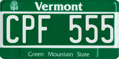 VT license plate CPF555
