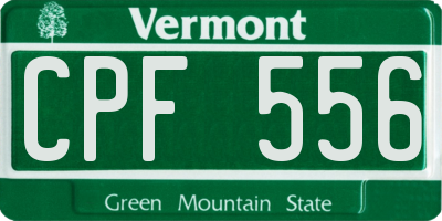 VT license plate CPF556
