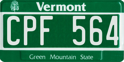 VT license plate CPF564
