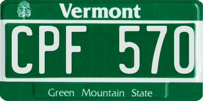 VT license plate CPF570