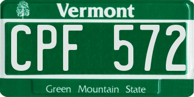 VT license plate CPF572