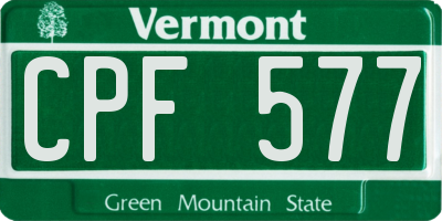 VT license plate CPF577