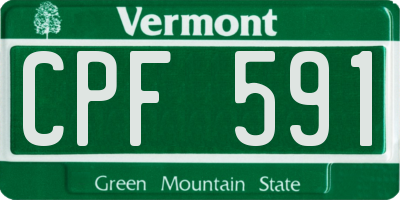 VT license plate CPF591