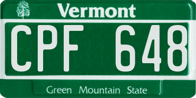 VT license plate CPF648