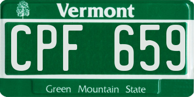 VT license plate CPF659