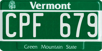 VT license plate CPF679