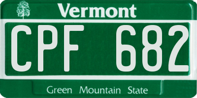 VT license plate CPF682