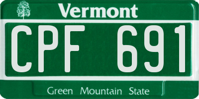 VT license plate CPF691