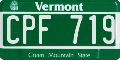VT license plate CPF719