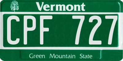 VT license plate CPF727