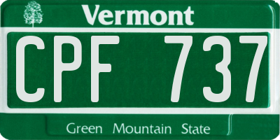VT license plate CPF737