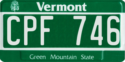 VT license plate CPF746