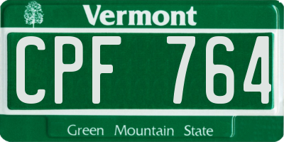 VT license plate CPF764