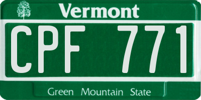VT license plate CPF771