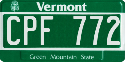 VT license plate CPF772