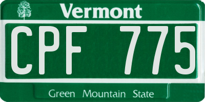 VT license plate CPF775