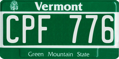 VT license plate CPF776