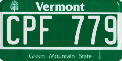 VT license plate CPF779