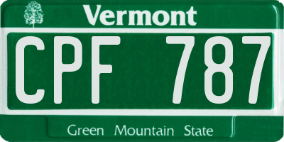 VT license plate CPF787